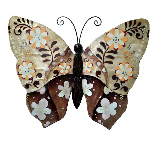 Eangee Home Design Butterfly Wall DecorBrown Flower m2034